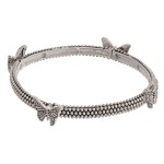 Wholesale antique silver butterfly metal stretch bracelet diameter unstretched F