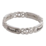 Wholesale blessed engraved metal stretch bracelet diameter unstretched Fits up w