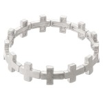 Wholesale metal cross stretch bracelet diameter unstretched Fits up wrist