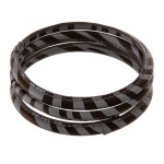 Wholesale faux leather wrapped zebra print bangle bracelet set three diameter Fi