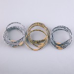 Wholesale leopard print jelly bangle bracelet set five diameter Fits up wrist