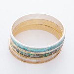 Wholesale silver Mother Pearl Bangle Bracelet diameter Fits up wrist