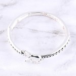 Wholesale antique silver elephant caviar metal stretch bracelet diameter unstret