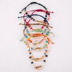 Wholesale miyuki Tila beaded puka shell bolo cord bracelet Ajustable bolo closur
