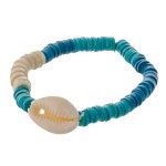 Wholesale polymer Clay Heishi spacer beaded puka shell stretch bracelet diameter
