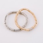 Wholesale rhinestone metal spacer disc beaded stretch bracelet diameter unstretc