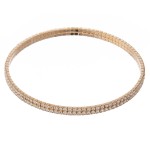 Wholesale rhinestone bangle bracelet Double strand diameter Fits up wrist