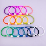 Wholesale silicone Flex Pearl Stretch Bracelet Flexible silicone band rolls hand