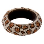 Wholesale seed beaded leopard print statement bangle bracelet diameter Fits up w