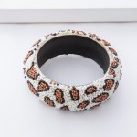Wholesale seed beaded leopard print statement bangle bracelet diameter Fits up w