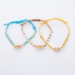 Wholesale miyuki Tila beaded puka shell bolo cord bracelet Ajustable bolo closur