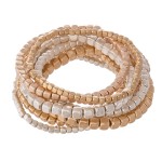 Wholesale multi Block Beaded Stacking Stretch Bracelet Set pcs set mm mm mm Bead