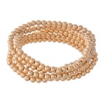 Wholesale beaded Ball Stacking Bracelet Set Worn Gold pcs set mm Bead diameter F
