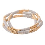 Wholesale heishi Rondelle Beaded Boho Stretch Bracelet Set pcs set diameter unst