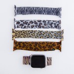 Wholesale interchangeable magnetic metal mesh Cheetah print smart watch band sma