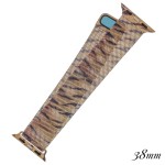 Wholesale interchangeable magnetic metal mesh Tiger print smart watch band smart