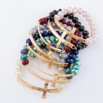 Wholesale facet Beaded Stretch Bracelet East West Cross Diameter