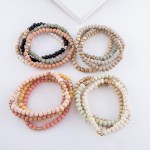 Wholesale set Four Wood Beaded Stretch Bracelets D