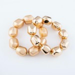 Wholesale chunky Beaded Statement Stretch Bracelet Gold mm diameter Fits up wris