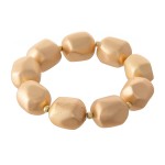 Wholesale chunky Beaded Statement Stretch Bracelet Matte Gold Finish mm diameter