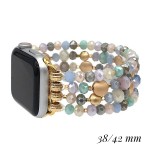 Wholesale interchangeable Faceted Beaded Stretch Watch Band Bracelet Gold Accent
