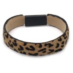 Wholesale faux Leather Leopard Print Lightning Cable USB Charger Bracelet Lightn