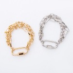 Wholesale chain Link Layered Carabiner Bracelet Screw Lock Closure Carabiner Scr