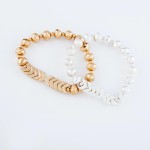 Wholesale metal Beaded Chevron Arrow Stretch Bracelet Diameter Fits up Wrist