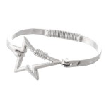 Wholesale rhinestone Carabiner Star Spring Hinge Bangle Bracelet Diameter Fits u