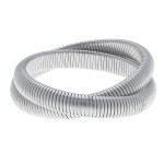 Two-Row Interlocking Tube Stretch Bangle Bracelet Set in Worn Silver.

- 2 Piece Per Set
- Approximately 3" in Diameter
- Fits up to a 7" Wrist