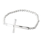 Beaded Cross Stretch Bracelet.
- Cross 1.5" 
- Approximately 3" in Diameter
- Fits up to a 7" Wrist