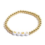 Wholesale mama Pisa Beaded Stretch Bracelet Gold Bead mm Diameter