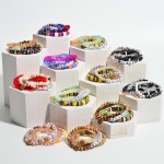 Wholesale pC Fearful Semi Precious Beaded Color Block Stretch Bracelet Set PC P