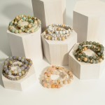 Wholesale set Three Beaded Natural Stone Bracelets Diameter