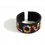 Wholesale open Ended Beaded Cuff Bracelet Flower Spells Love Diameter