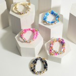 Wholesale set Two Heishi Bead Bracelets Letter Beads Spell Love Diameter