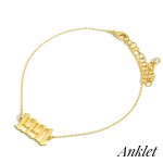 Wholesale gold Dipped Birth Year Anklet Gold Dipped Diameter Extender Long