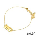 Wholesale gold Dipped Birth Year Anklet Gold Dipped Diameter Extender Long