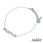 Wholesale gold Dipped Mama Anklet CZ Details Diameter Extender