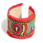 Wholesale beaded Cuff Bracelet Fringe Accents Diameter