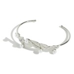 Wholesale squeeze Bangle Bracelet Pearl Leaf Details Diameter