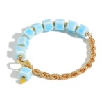 Wholesale porcelain Beaded Chain Link Bracelet Toggle Closure