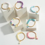 Wholesale porcelain Beaded Chain Link Bracelet Toggle Closure