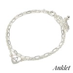 Wholesale layered Chain Link Anklet State York Heart Charm Long Extender Long