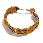 Wholesale flat Beaded Bracelet Button Closure