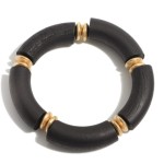 Wholesale wooden Stretch Bracelet Gold Accents Diameter