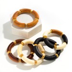 Wholesale wooden Stretch Bracelet Gold Accents Diameter