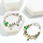 Wholesale st Patrick s Day Charm Bracelet Rhinestone Charms Lobster Closure Diam