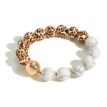 Wholesale animal Print Stone Beaded Stretch Bracelet Diameter