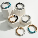 Wholesale animal Print Stone Beaded Stretch Bracelet Diameter